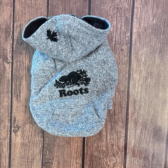 Roots x Canada Pooch Gray Dog Hoodie Sz 10 (10" Back Length) - Picture 6 of 7